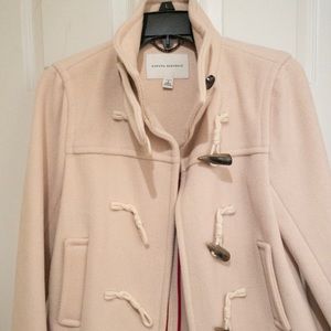 Banana Republic Beige Pea Coat with Toggle Accents